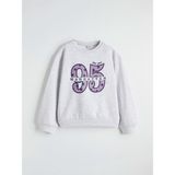 Lc Waikiki Yeni Sezon Bisiklet Yaka New York Baskılı Kız Çocuk Kalın Sweatshirt - Gri - 12 - 13 Yaş