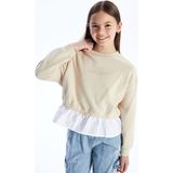 Lc Waikiki Yeni Sezon Bisiklet Yaka New York Baskılı Kız Çocuk Sweatshirt - Bej - 10 - 11 Yaş