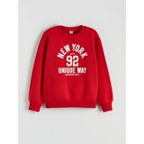 Lc Waikiki Yeni Sezon Bisiklet Yaka New York Baskılı Kız Çocuk Sweatshirt - Kırmızı - 10 - 11 Yaş