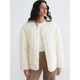 Lc Waikiki Yeni Sezon Bisiklet Yaka Oversize Kadın Ceket - M - L - Açık Sarı