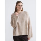 Lc Waikiki Yeni Sezon Bisiklet Yaka Oversize Kadın Triko Kazak - Bej - XS - S