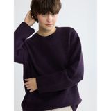 Lc Waikiki Yeni Sezon Bisiklet Yaka Oversize Kadın Triko Kazak - Mor - XL