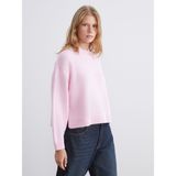 Lc Waikiki Yeni Sezon Bisiklet Yaka Oversize Kadın Triko Kazak - Pembe - XL