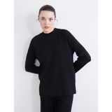 Lc Waikiki Yeni Sezon Bisiklet Yaka Oversize Kadın Triko Kazak - Siyah - M