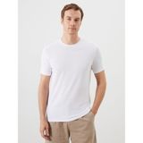 Lc Waikiki Yeni Sezon Bisiklet Yaka Penye Erkek Tişört - Beyaz - 3XL