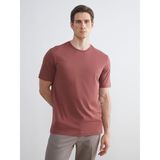 Lc Waikiki Yeni Sezon Bisiklet Yaka Penye Erkek Tişört - Bordo - 4XL