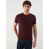 Lc Waikiki Yeni Sezon Bisiklet Yaka Penye Erkek Tişört - Bordo - XL