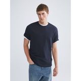 Lc Waikiki Yeni Sezon Bisiklet Yaka Penye Erkek Tişört - Lacivert - 2XL