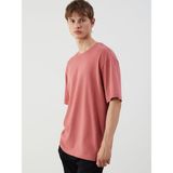 Lc Waikiki Yeni Sezon Bisiklet Yaka Penye Erkek Tişört - Pembe - XS