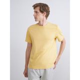 Lc Waikiki Yeni Sezon Bisiklet Yaka Penye Erkek Tişört - Sarı - 3XL