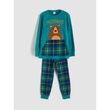 Lc Waikiki Yeni Sezon Bisiklet Yaka Polar Erkek Çocuk Pijama Takımı - Yeşil - 3 - 4 Yaş