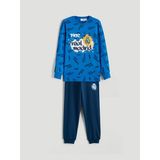 Lc Waikiki Yeni Sezon Bisiklet Yaka Real Madrid Baskılı Erkek Çocuk Pijama Takımı - Mavi - 12 - 13 Yaş