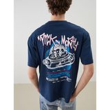 Lc Waikiki Yeni Sezon Bisiklet Yaka Rick And Morty Baskılı Penye Erkek Tişört - İndigo - XS
