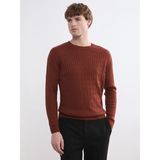 Lc Waikiki Yeni Sezon Bisiklet Yaka Saç Örgüsü Erkek Triko Kazak - Kahverengi - 2XL