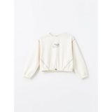 Lc Waikiki Yeni Sezon Bisiklet Yaka Soft Touch Kız Çocuk Sweatshirt - Ekru - 8 - 9 Yaş