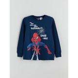 Lc Waikiki Yeni Sezon Bisiklet Yaka Spider-Man Baskılı Erkek Çocuk Pijama Üstü - Lacivert - 9 - 10 Yaş