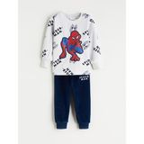 Lc Waikiki Yeni Sezon Bisiklet Yaka Spider-Man Nakışlı Kadife Erkek Çocuk Pijama Takımı - Gri - 3 - 4 Yaş