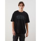 Lc Waikiki Yeni Sezon Bisiklet Yaka Star Wars Baskılı Penye Erkek Tişört - Siyah - XS