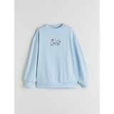 Lc Waikiki Yeni Sezon Bisiklet Yaka Stitch Baskılı Kız Çocuk Sweatshirt - 9 - 10 Yaş - Mavi