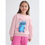 Lc Waikiki Yeni Sezon Bisiklet Yaka Stitch Baskılı Kız Çocuk Sweatshirt - Pembe - 3 - 4 Yaş