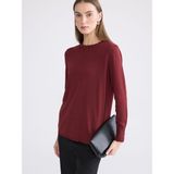 Lc Waikiki Yeni Sezon Bisiklet Yaka Taşlı Kadın Triko Kazak - Bordo - 3XL