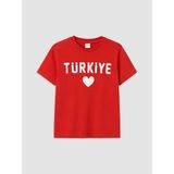 Lc Waikiki Yeni Sezon Bisiklet Yaka Türkiye Baskılı Kız Çocuk Tişört - 6 - 7 Yaş