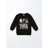 Lc Waikiki Yeni Sezon Bisiklet Yaka Uzun Kollu Atatürk Baskılı Erkek Bebek Sweatshirt - Siyah - 3 - 4 Yaş
