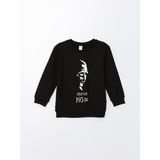 Lc Waikiki Yeni Sezon Bisiklet Yaka Uzun Kollu Atatürk Baskılı Erkek Bebek Sweatshirt - Siyah - 4 - 5 Yaş