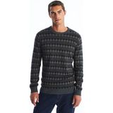 Lc Waikiki Yeni Sezon Bisiklet Yaka Uzun Kollu Desenli Erkek Triko Kazak - Antrasit - 3XL