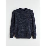 Lc Waikiki Yeni Sezon Bisiklet Yaka Uzun Kollu Desenli Erkek Triko Kazak - Lacivert - XL