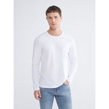 Lc Waikiki Yeni Sezon Bisiklet Yaka Uzun Kollu Erkek Tişört - Beyaz - 3XL