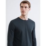 Lc Waikiki Yeni Sezon Bisiklet Yaka Uzun Kollu Erkek Tişört - Haki - XL