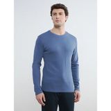 Lc Waikiki Yeni Sezon Bisiklet Yaka Uzun Kollu Erkek Tişört - Mavi - 6XL