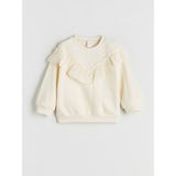 Lc Waikiki Yeni Sezon Bisiklet Yaka Uzun Kollu Nakışlı Kız Çocuk Sweatshirt - Ekru - 9 - 12 Ay
