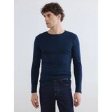 Lc Waikiki Yeni Sezon Bisiklet Yaka Uzun Kollu Ribana Erkek Tişört - Yeni Lacivert - 3XL