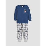 Lc Waikiki Yeni Sezon Bisiklet Yaka Yılbaşı Temalı Erkek Çocuk Pijama Takımı - Lacivert - 3 - 4 Yaş