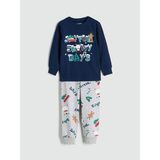 Lc Waikiki Yeni Sezon Bisiklet Yaka Yılbaşı Temalı Erkek Çocuk Pijama Takımı - Lacivert - 5 - 6 Yaş