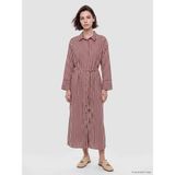 Lc Waikiki Yeni Sezon Bordo Beli Kuşaklı Çizgili Gömlek Elbise - 44