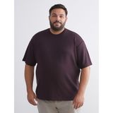 Lc Waikiki Yeni Sezon Büyük Beden Basic Erkek Tişört - Mürdüm - 4XL