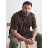 Lc Waikiki Yeni Sezon Büyük Beden Basic Penye Erkek Tişört - Kahverengi - 4XL
