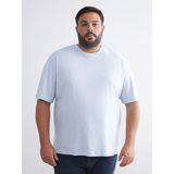 Lc Waikiki Yeni Sezon Büyük Beden Basic Penye Erkek Tişört - Mavi - 6XL