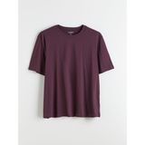 Lc Waikiki Yeni Sezon Büyük Beden Basic Penye Erkek Tişört - Mürdüm - 3XL