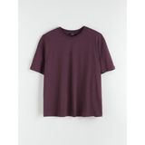 Lc Waikiki Yeni Sezon Büyük Beden Basic Penye Erkek Tişört - Mürdüm - 5XL