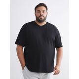 Lc Waikiki Yeni Sezon Büyük Beden Basic Penye Erkek Tişört - Siyah - 6XL