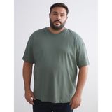 Lc Waikiki Yeni Sezon Büyük Beden Basic Penye Erkek Tişört - Yeşil - 5XL