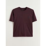 Lc Waikiki Yeni Sezon Büyük Beden Baskılı Penye Erkek Tişört - Mürdüm - 3XL