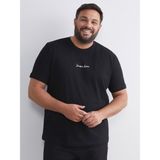 Lc Waikiki Yeni Sezon Büyük Beden Baskılı Penye Erkek Tişört - Siyah - 3XL