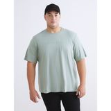 Lc Waikiki Yeni Sezon Büyük Beden Bisiklet Yaka Baskılı Penye Erkek Tişört - Yeşil - 4XL