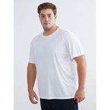 Lc Waikiki Yeni Sezon Büyük Beden Bisiklet Yaka Erkek Spor Tişört - Beyaz - 4XL