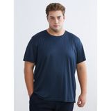 Lc Waikiki Yeni Sezon Büyük Beden Bisiklet Yaka Erkek Spor Tişört - İndigo - 3XL